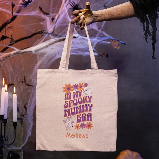 Tote Bag Nom personnalisé Retro Super maman Era Halloween