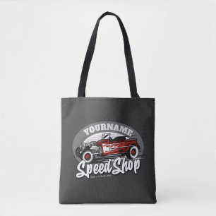 Tote Bag Nom personnalisé Rockabilly Roadster Speed Shop Ga