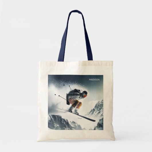 Tote Bag Nom personnalisé Skier de montagne (Devant)