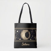 Tote Bag Nom personnalisé Stars célestes Sun Moon (Devant)