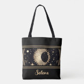 Tote Bag Nom personnalisé Stars célestes Sun Moon (Dos)