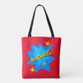 Tote Bag Nom personnalisé Superhero (Dos)