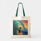 Tote Bag Nom personnalisé Surf (Dos)