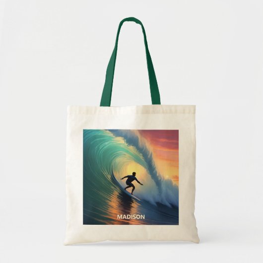 Tote Bag Nom personnalisé Surf (Devant)