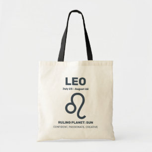 Tote Bag Nom personnalisé / Texte Zodiac Signal Leo