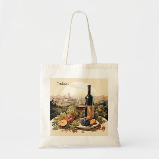 Tote Bag Nom personnalisé Wine Lover's (Devant)