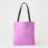 Tote Bag Nom personnel esthétique rose mignon Grunge (Devant)