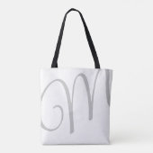 Tote Bag nom petit coeur-amour blanc (Dos)
