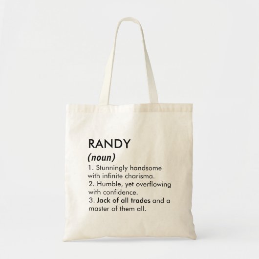 Tote Bag Nom Randy, nom modifiable, nom personnalisé (Devant)