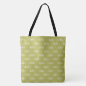 Tote Bag Nom répété en blanc sur Fall-Leaf-Green (Devant)