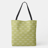Tote Bag Nom répété en blanc sur Fall-Leaf-Green (Dos)