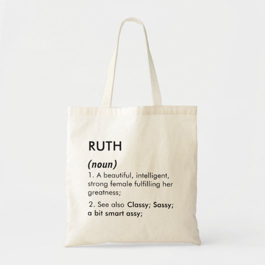 Tote Bag Nom Ruth, Nom éditable, Nom personnalisé (Devant)