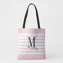 Nom simple et monogramme rose personnalisé