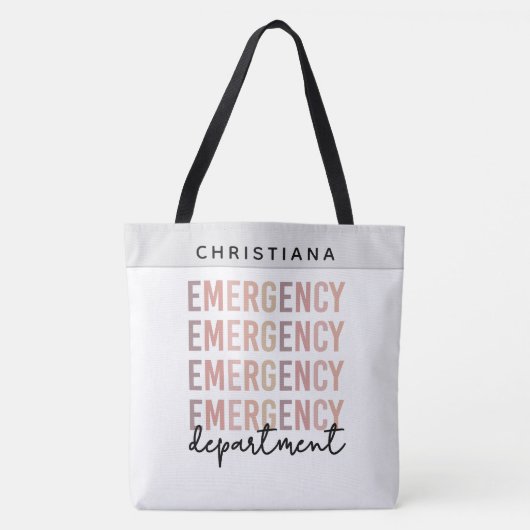 Tote Bag Nom sur mesure Service d'urgence infirmière techni (Devant)