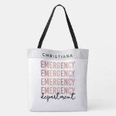 Tote Bag Nom sur mesure Service d'urgence infirmière techni (Dos)