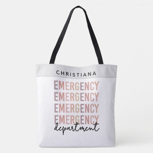 Tote Bag Nom sur mesure Service d'urgence infirmière techni (Dos)