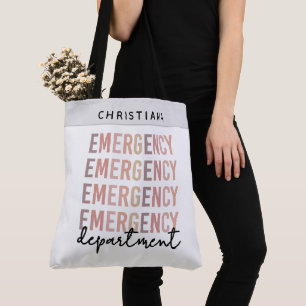 Tote Bag Nom sur mesure Service d'urgence infirmière techni