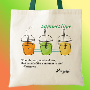 Tote Bag Nom sur Summertime Cotton Budget Fourre-tout