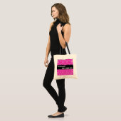 Tote Bag Nom toujours fait sur commande blanc noir rose de (Devant (modèle))