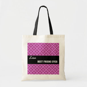 Tote Bag Nom toujours fait sur commande rose V030 de