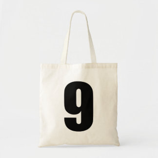 Tote Bag nombre noir 9 sur le budget fourre-tout