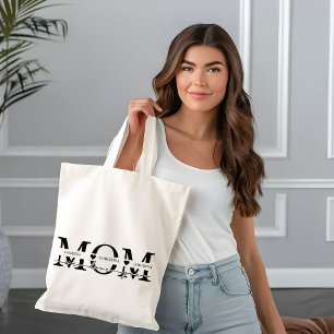 Tote Bag Noms d'enfants de maman moderne pour la fête des m