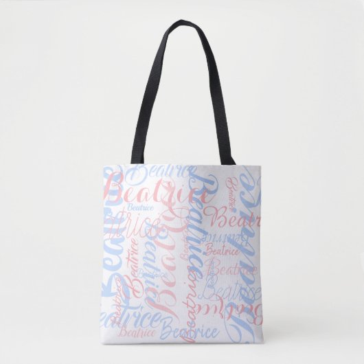 Tote Bag noms manuscrits personnalisés, typographie (Devant)
