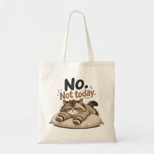 Tote Bag Non, pas aujourd'hui – Grumpy Cat (Devant)