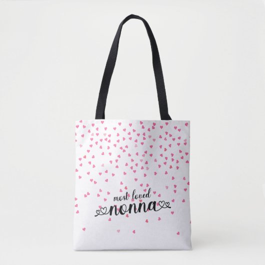 Tote Bag Nonna la plus aimée des coeurs (Devant)