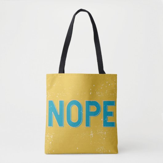 Tote Bag NOPE Typographie en noir et blanc (Devant)