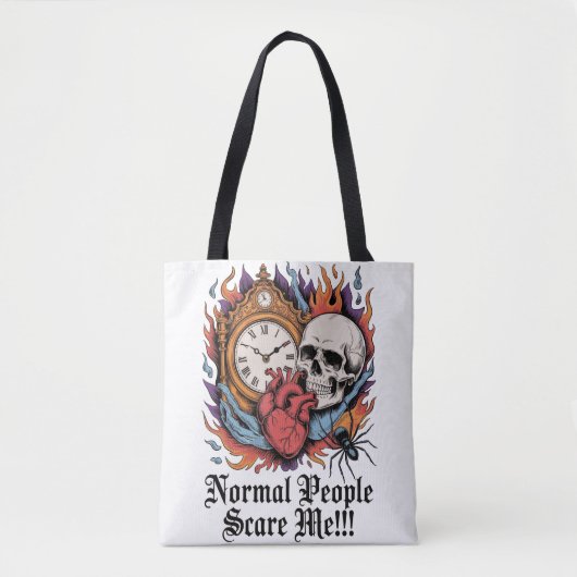 Tote Bag Normal People Scare Me (Devant)