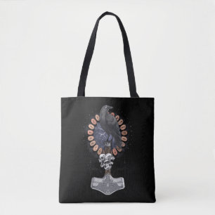 Tote Bag Norse Viking Raven Hammer