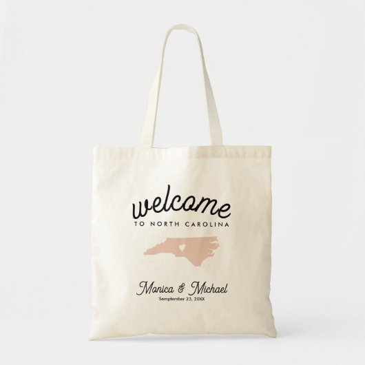 Tote Bag NORTH CAROLINA State Destination Mariage N'IMPORTE (Devant)