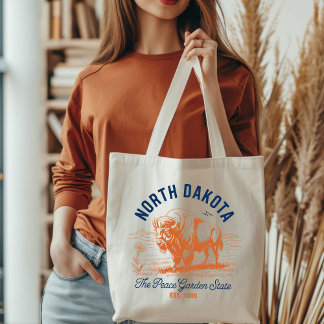 Tote Bag North Dakota Peace Garden State Bison