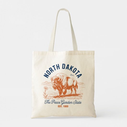 Tote Bag North Dakota Peace Garden State Bison (Dos)