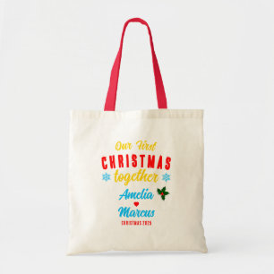 Tote Bag Nos premiers Noël Ensemble Flammes De Neige