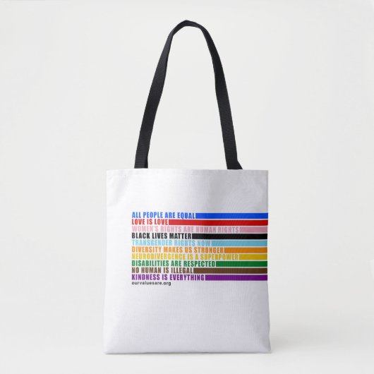 Tote Bag Nos valeurs sont Fourre-tout (Devant)