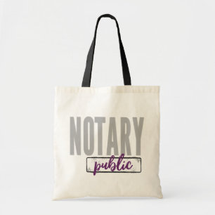Tote Bag Notaire Public Grosse Police Faded Noir avec viole