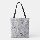 Tote Bag note de doodle botanique (Dos)