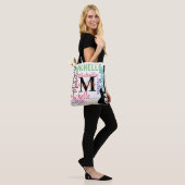 Tote Bag note de musique de clé treize monogramme avec noms (Sur le modèle)