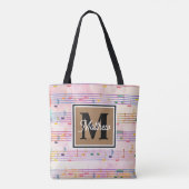 Tote Bag Note musicale colorée Musicien Monogramme (Dos)