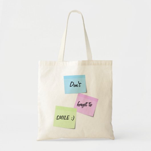 Tote Bag Notes collantes Couleurs pastel mignonnes Texte so (Devant)