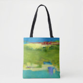 Tote Bag Notes de champ - Art vert Abstrait (Devant)