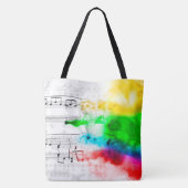 Tote Bag Notes de musique arc-en-ciel (Dos)