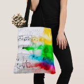 Tote Bag Notes de musique arc-en-ciel (De près)