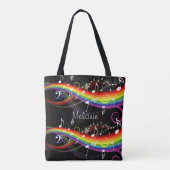 Tote Bag Notes de musique blanc arc-en-ciel personnalisées  (Dos)