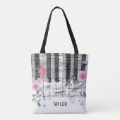 Tote Bag notes de musique de fleurs sauvages piano (Dos)