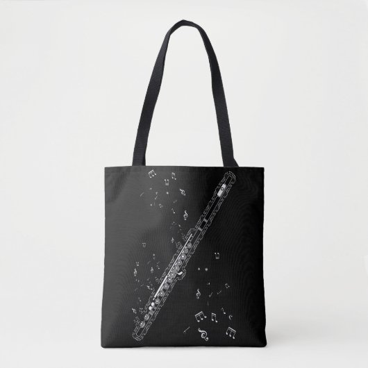 Tote Bag Notes de musique de fluide Instrument Musicien Flu (Devant)