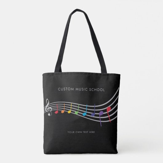 Tote Bag Notes de musique de l'école de musique personnalis (Dos)