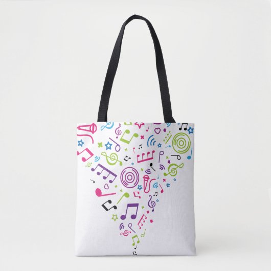 Tote Bag notes de musique de motif de couleur de musique (Devant)
